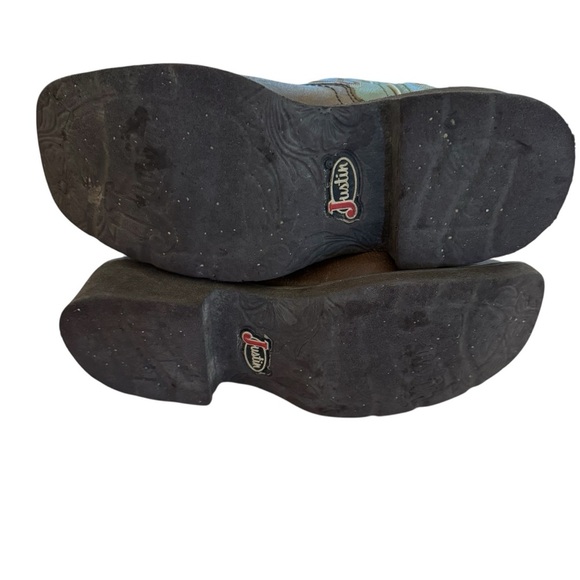 Justin RAYA 12" Western Boots Leather Cowboy Cowgirl Rodeo Country size 6.5 - Picture 10 of 10